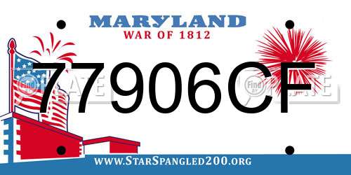 77906CF Maryland License Plate