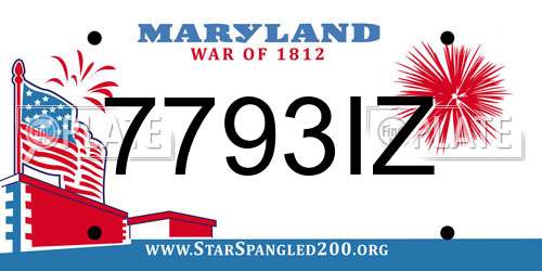 7793IZ Maryland License Plate