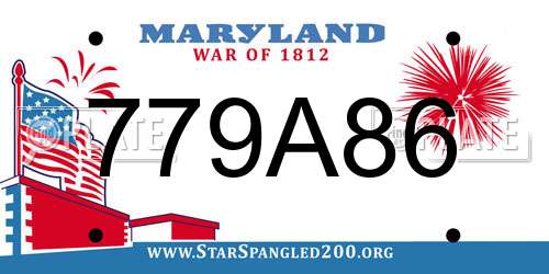 779A86 Maryland License Plate
