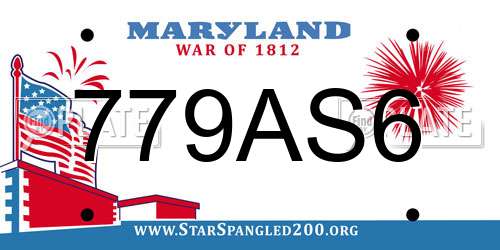 779AS6 Maryland License Plate