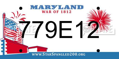 779E12 Maryland License Plate