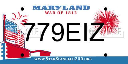 779EIZ Maryland License Plate
