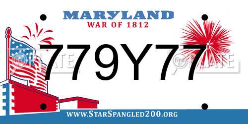 779Y77 Maryland License Plate