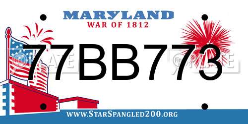 77BB773 Maryland License Plate