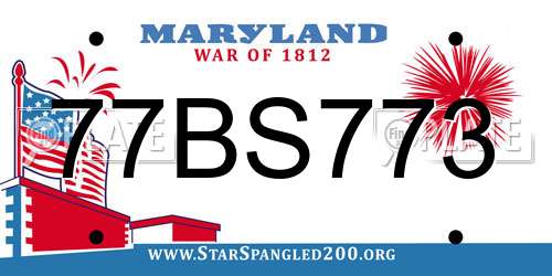 77BS773 Maryland License Plate