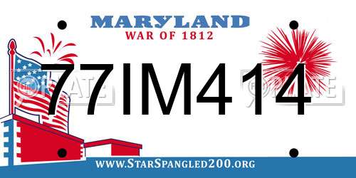 77IM414 Maryland License Plate