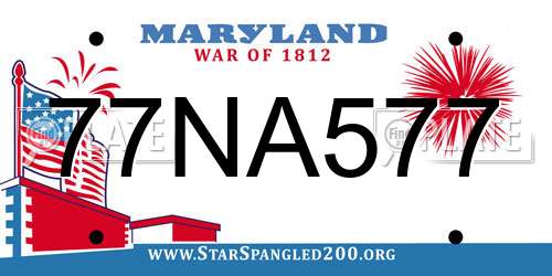 77NA577 Maryland License Plate