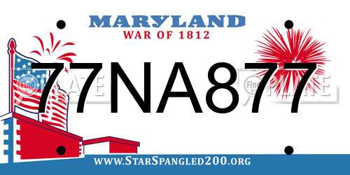 77NA877 Maryland License Plate