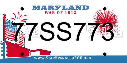 77SS773 Maryland License Plate