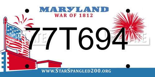 77T694 Maryland License Plate