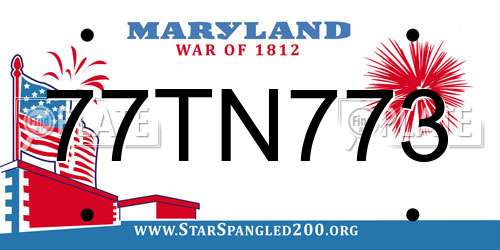 77TN773 Maryland License Plate