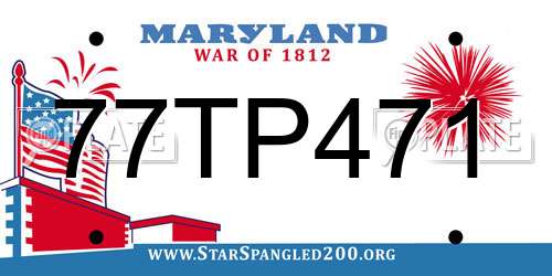 77TP471 Maryland License Plate
