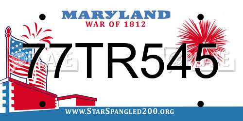77TR545 Maryland License Plate