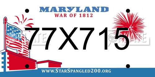 77X715 Maryland License Plate