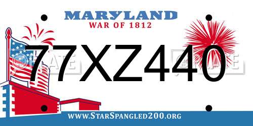 77XZ440 Maryland License Plate
