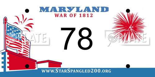 78 Maryland License Plate