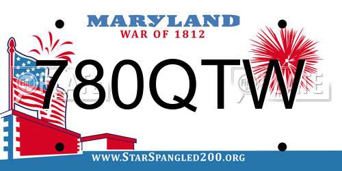 780QTW Maryland License Plate