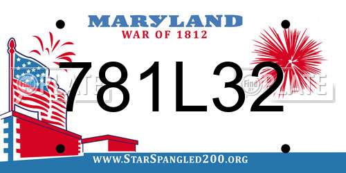 781L32 Maryland License Plate