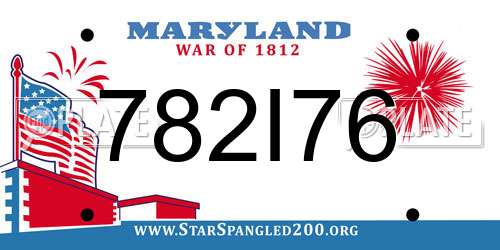 782I76 Maryland License Plate