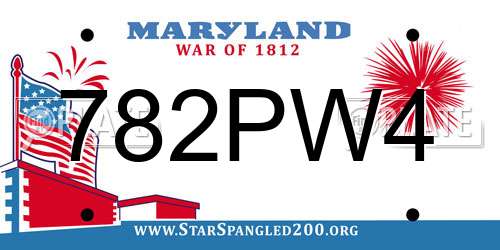 782PW4 Maryland License Plate