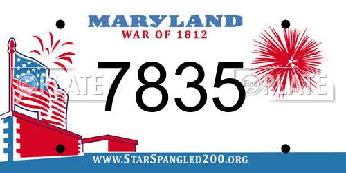 7835 Maryland License Plate