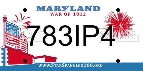 783IP4 Maryland License Plate