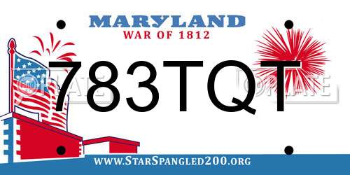 783TQT Maryland License Plate