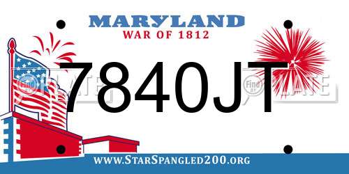 7840JT Maryland License Plate