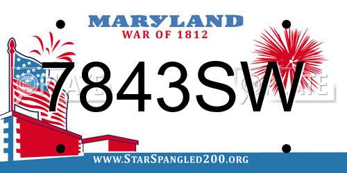 7843SW Maryland License Plate