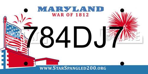 784DJ7 Maryland License Plate