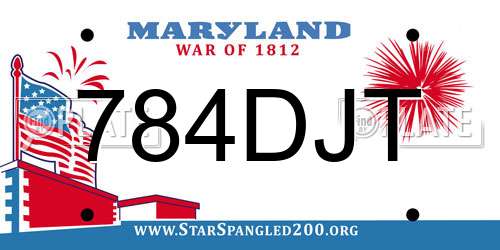 784DJT Maryland License Plate