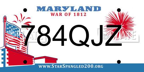 784QJZ Maryland License Plate