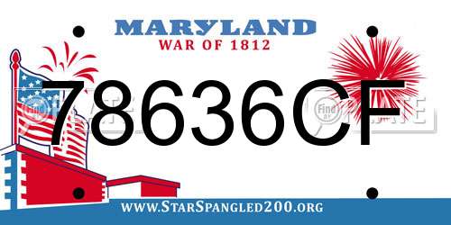 78636CF Maryland License Plate