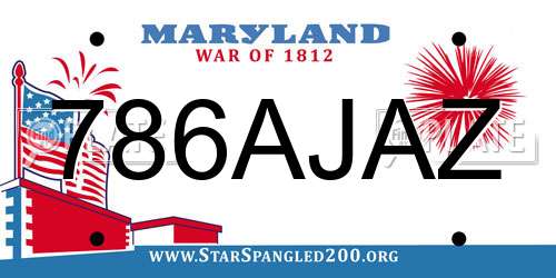 786AJAZ Maryland License Plate