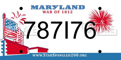 787I76 Maryland License Plate