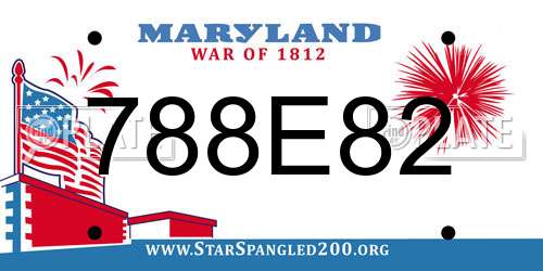 788E82 Maryland License Plate