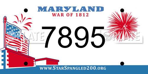 7895 Maryland License Plate