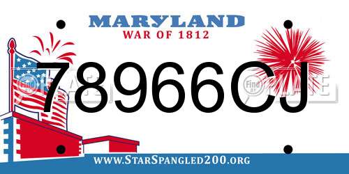 78966CJ Maryland License Plate