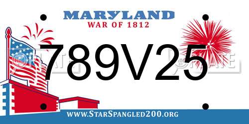 789V25 Maryland License Plate