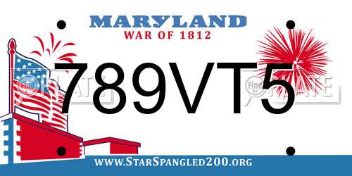 789VT5 Maryland License Plate