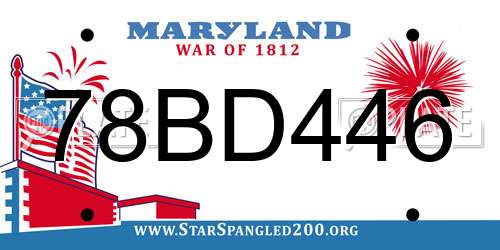 78BD446 Maryland License Plate