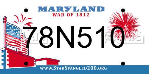 78N510 Maryland License Plate