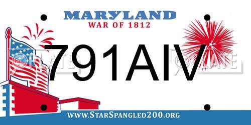 791AIV Maryland License Plate