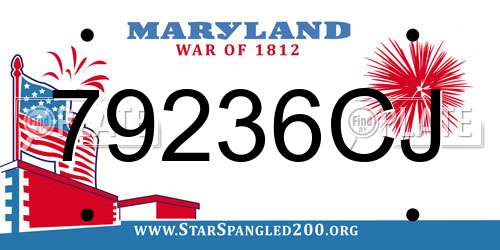 79236CJ Maryland License Plate