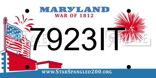 7923IT Maryland License Plate