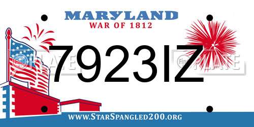 7923IZ Maryland License Plate