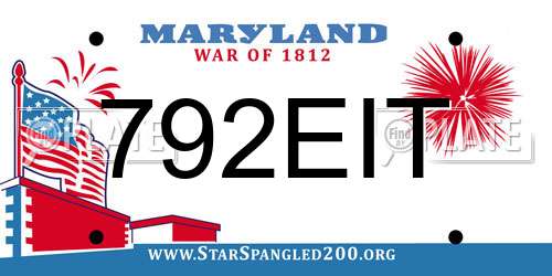 792EIT Maryland License Plate