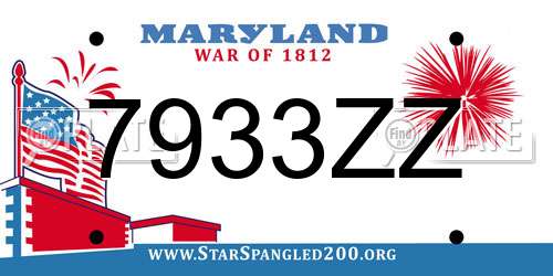 7933ZZ Maryland License Plate