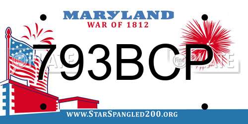 793BCP Maryland License Plate