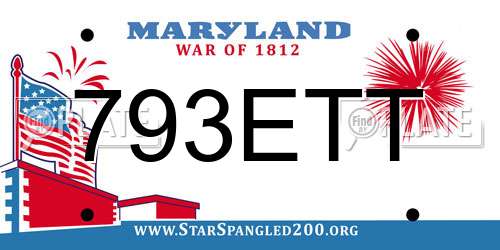 793ETT Maryland License Plate